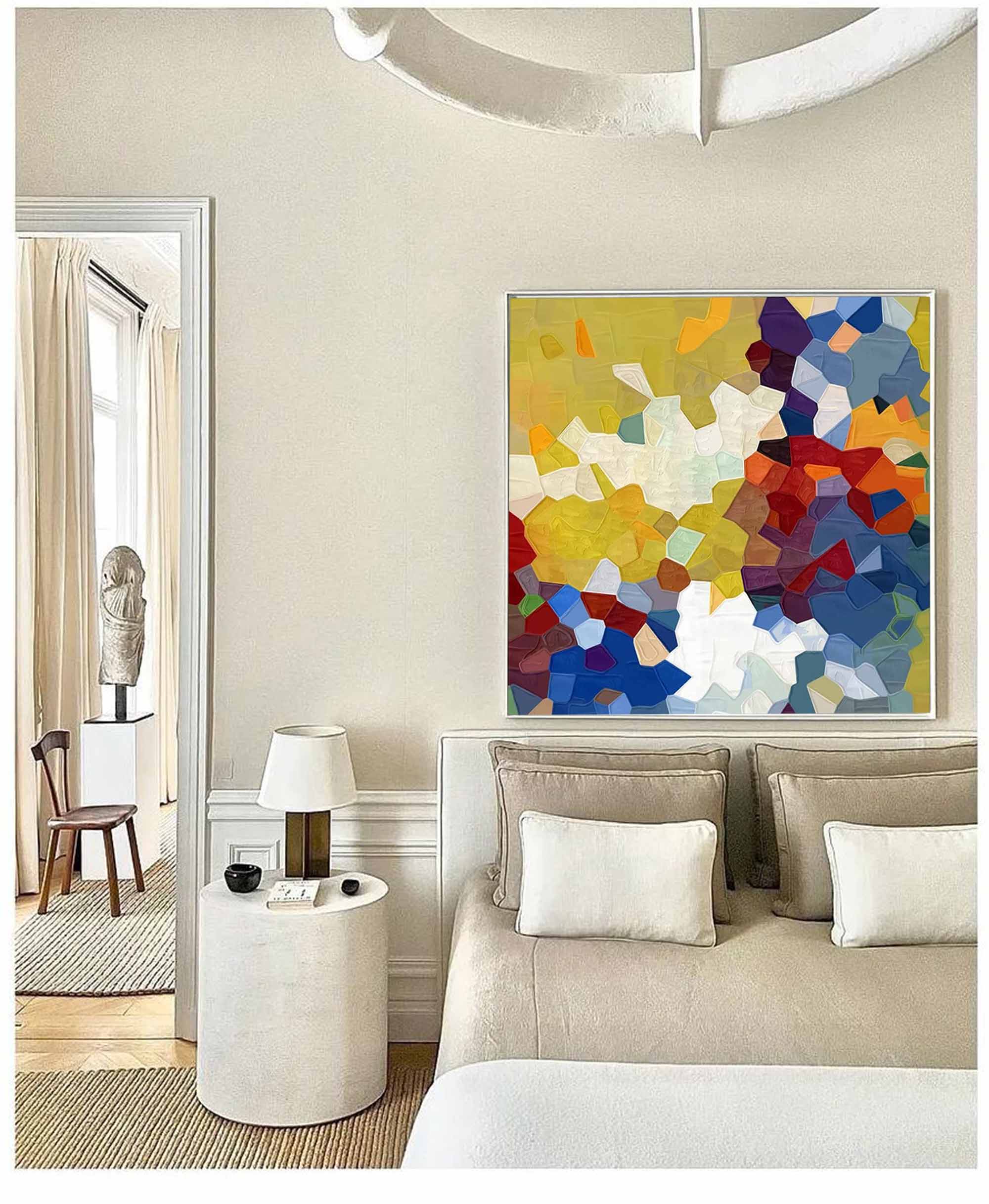 Wallart Vibrant Mosaic Textured Abstract Art