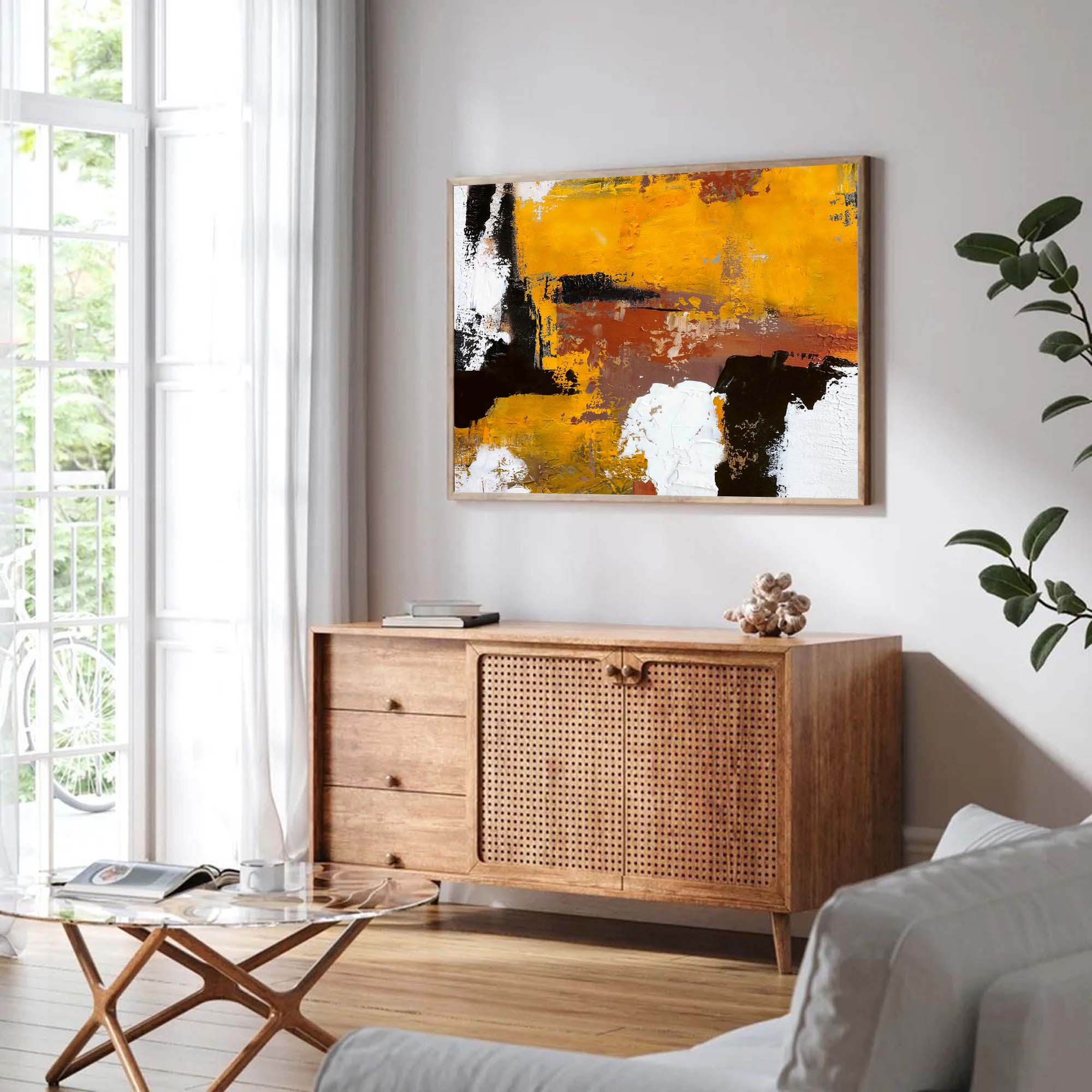 Wallart Golden Hues Abstract Wall Art