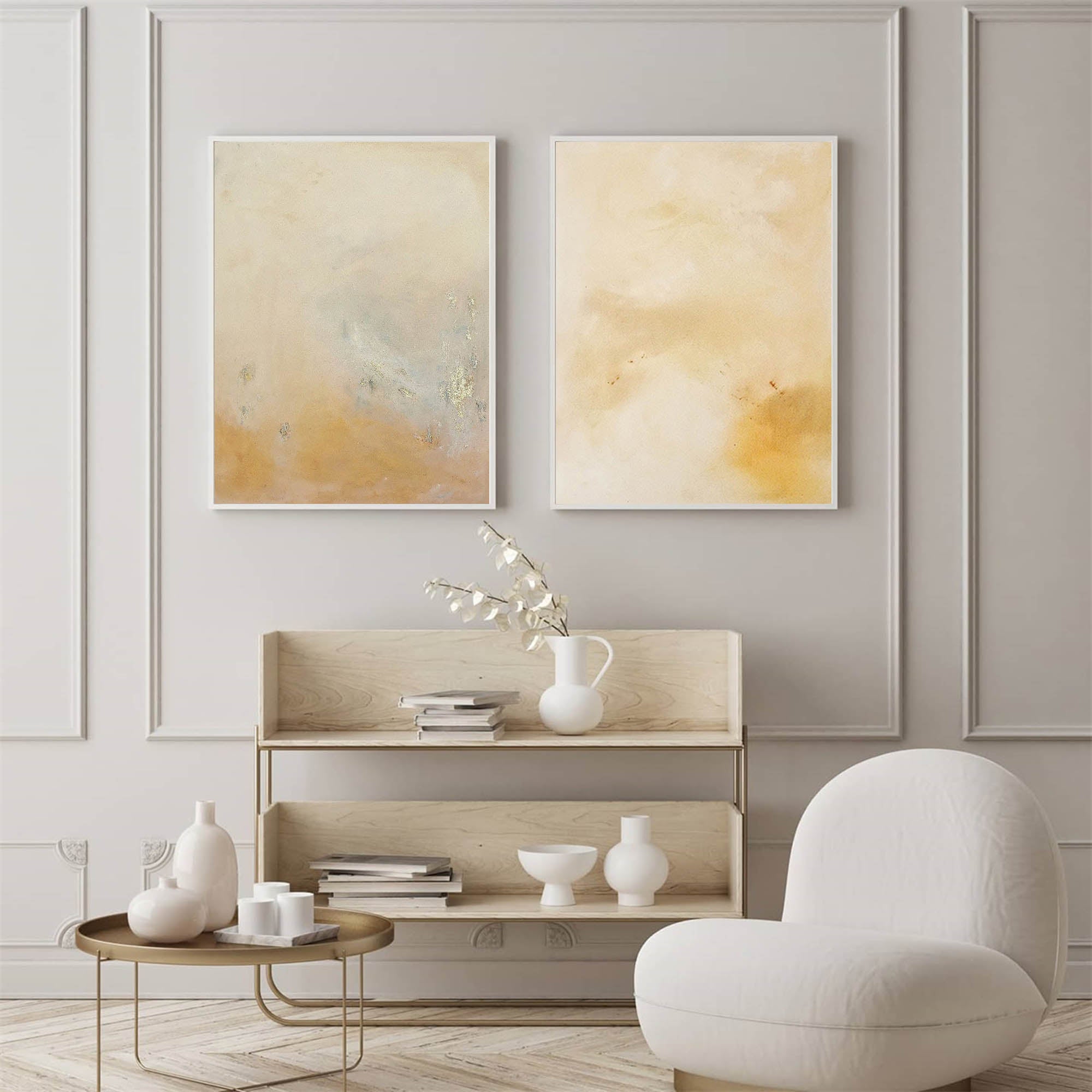 Wallart Neutral Abstract Canvas Art Set