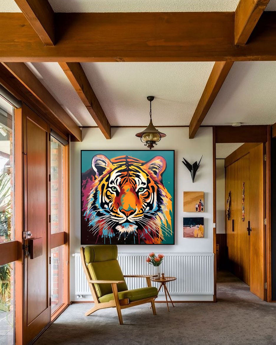 Wallart Majestic Tiger in Vibrant Hues