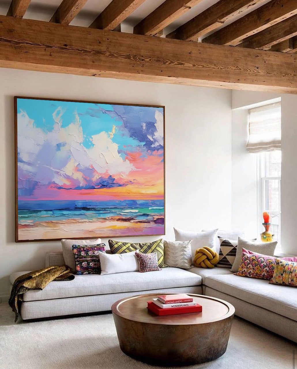 Wallart Pastel Sunset Over Calm Waves