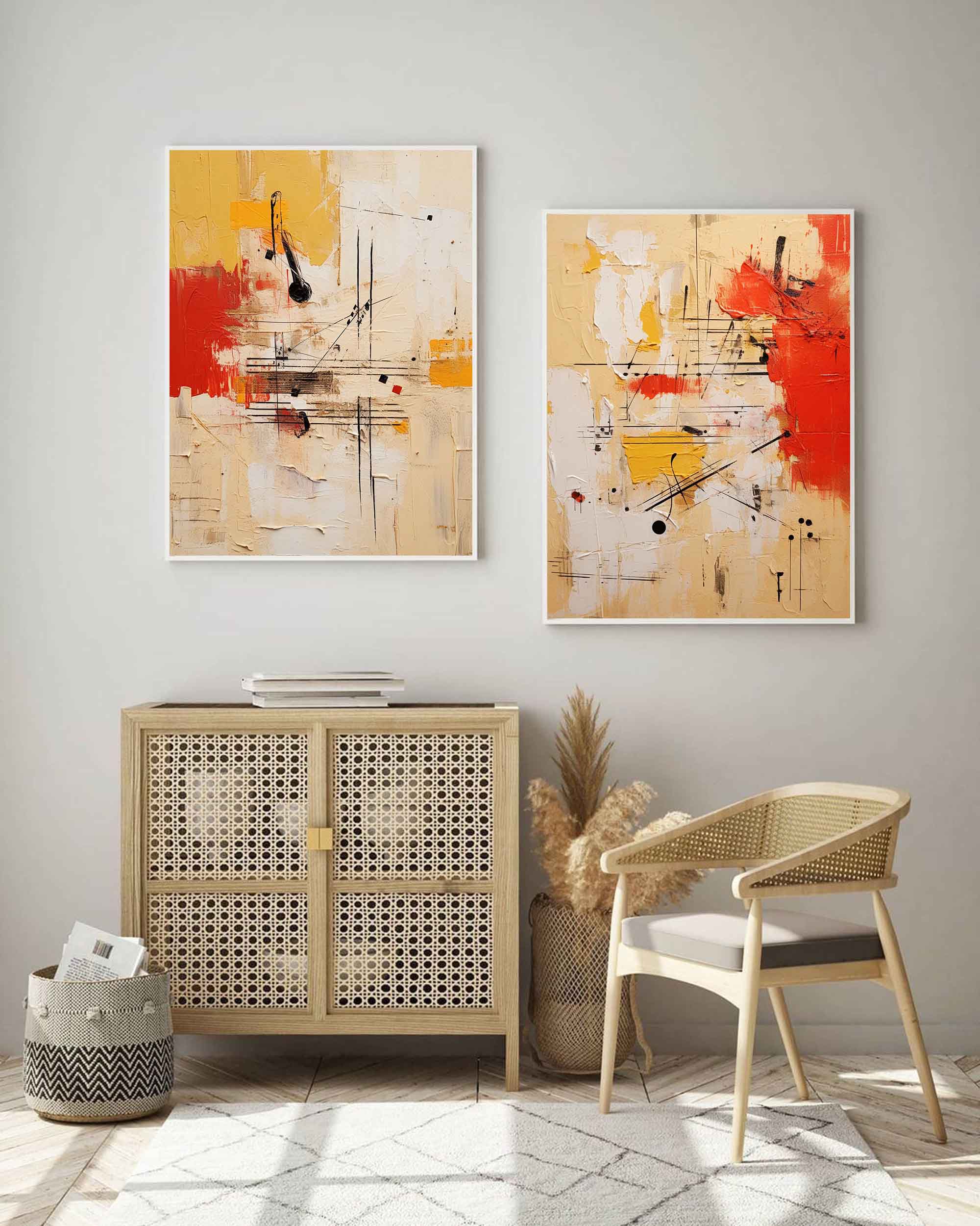 Wallart Vibrant Abstract Geometric Set