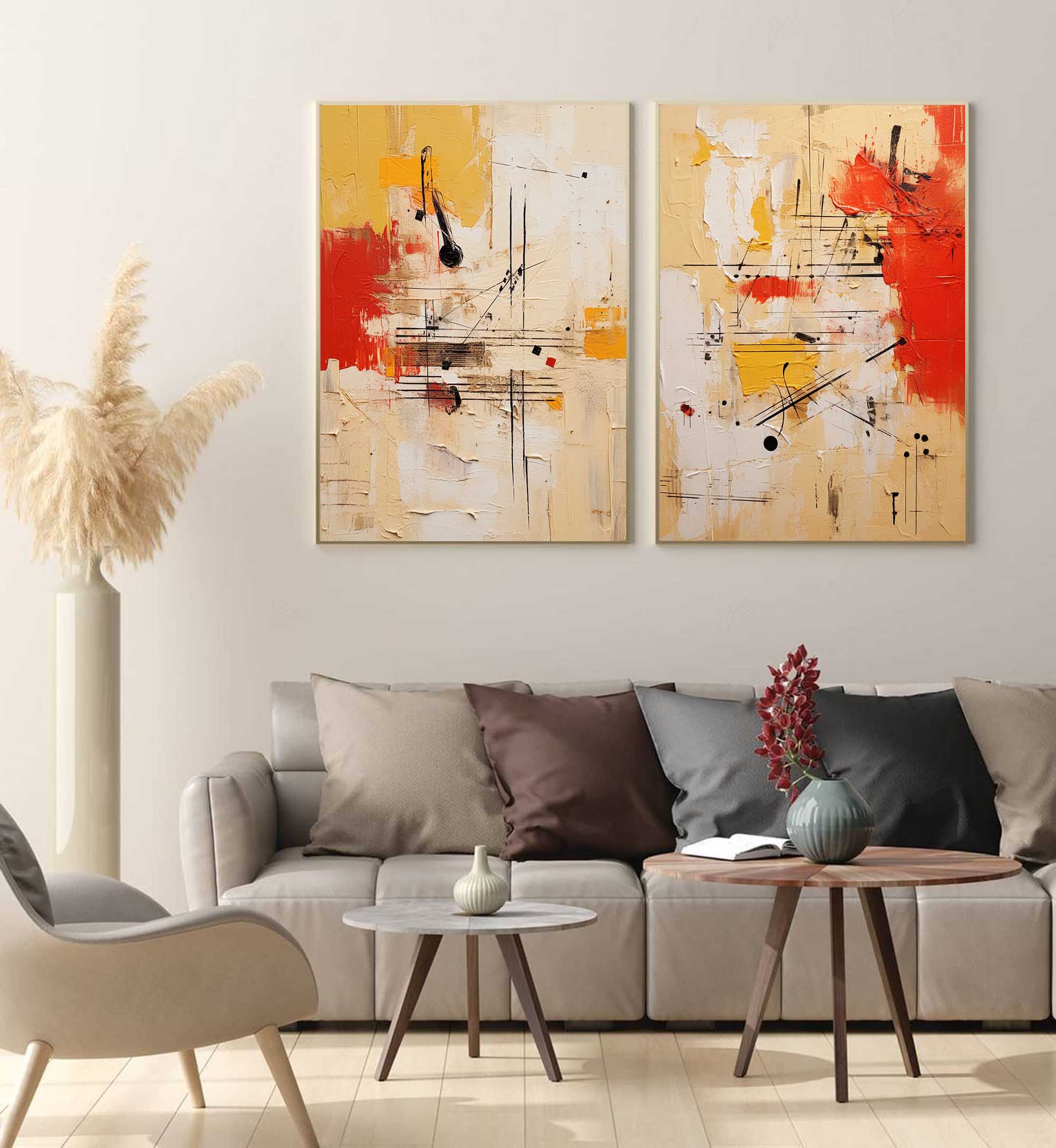 Wallart Vibrant Abstract Geometric Set