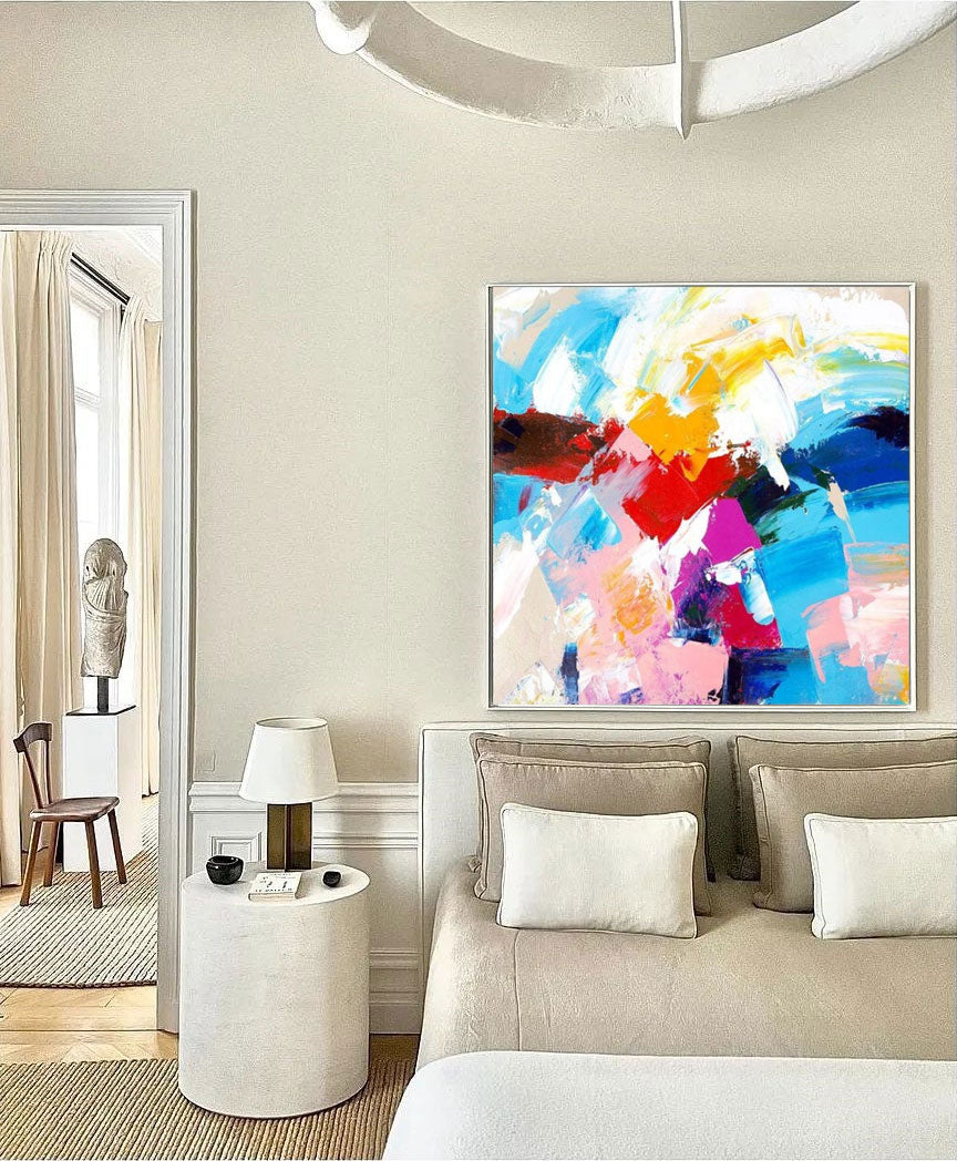Wallart Vibrant Colorful Abstract Painting