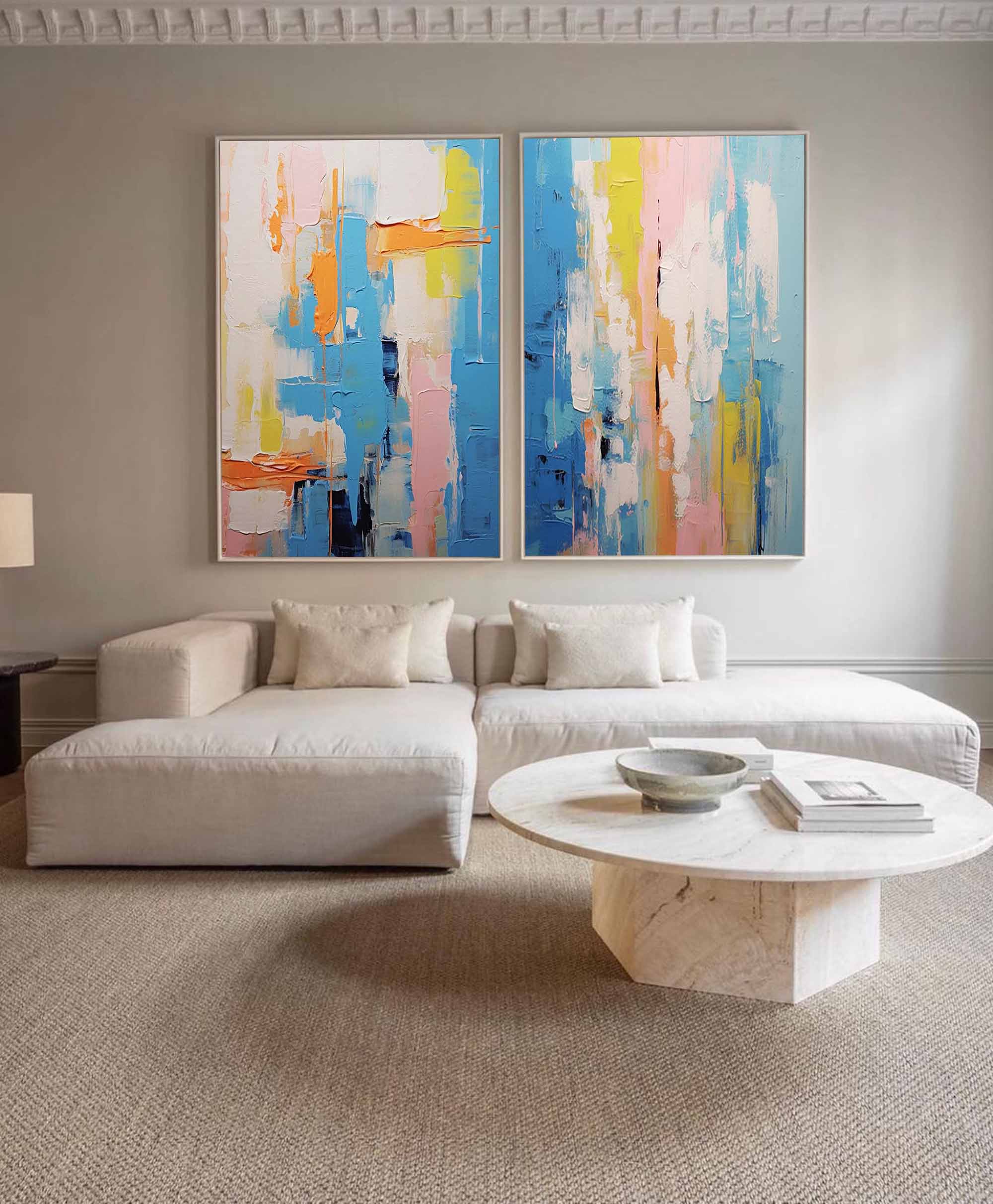 Wallart Vibrant Abstract Blue Art Set