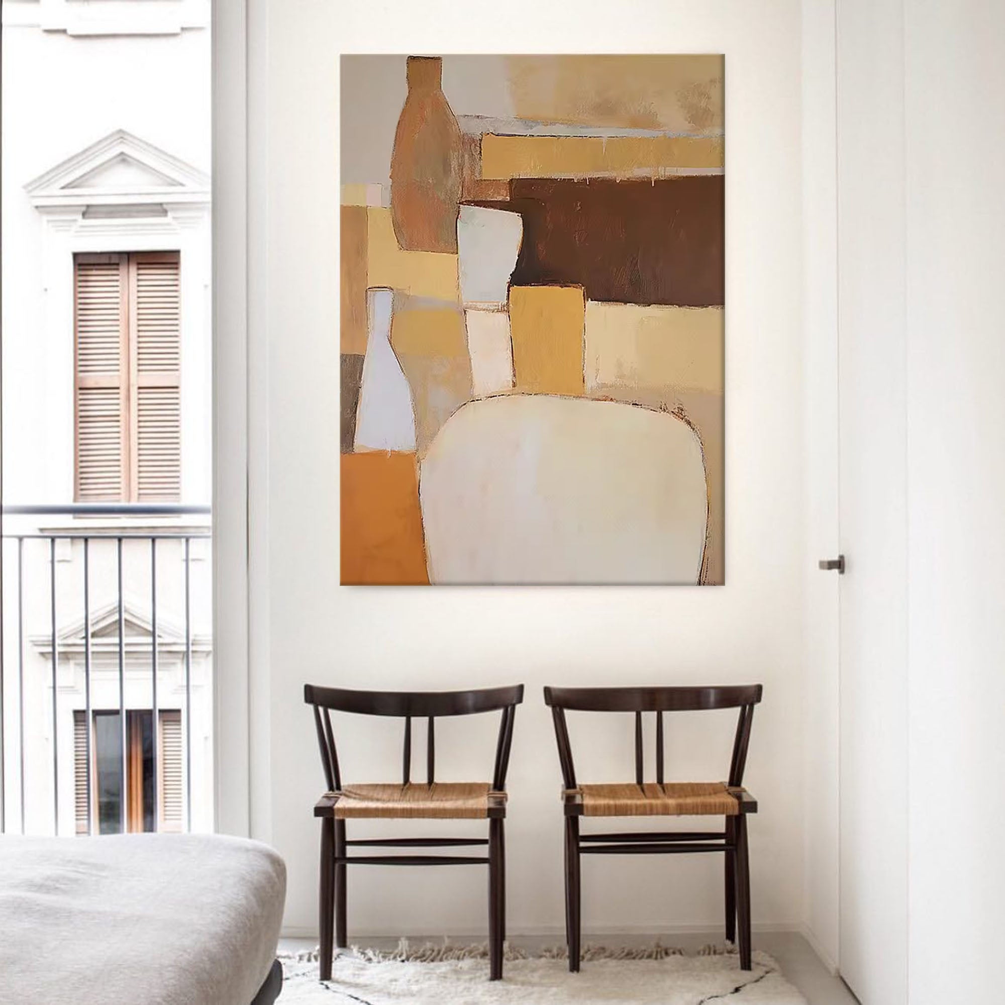 Wallart Minimalist Neutral Tones Abstract Oil Painting