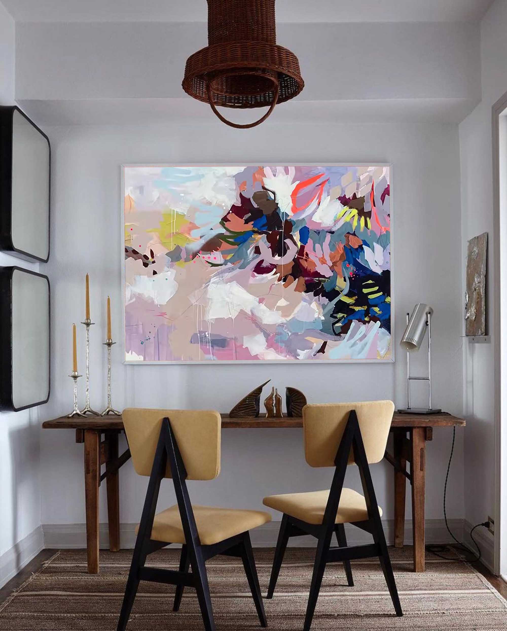 Wallart Abstract Floral Color Burst Art