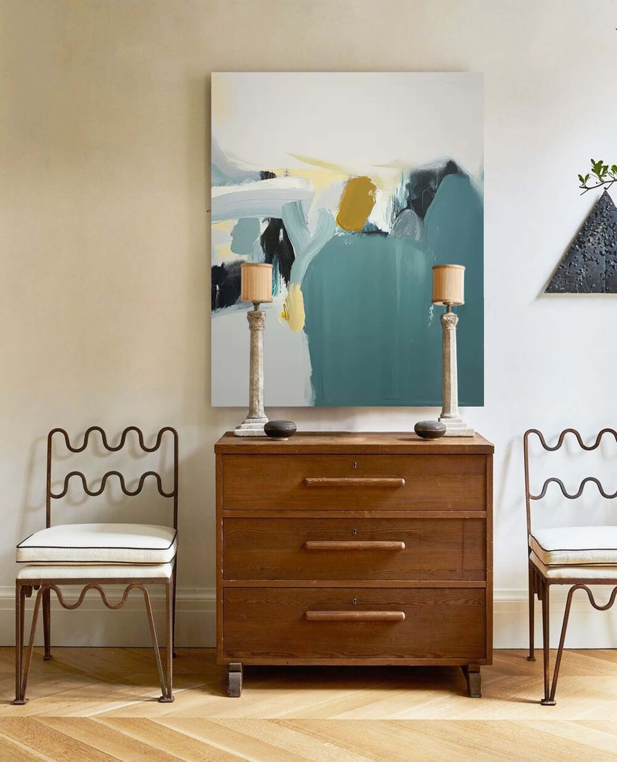 Wallart Abstract Minimalist Serenity â€?Contemporary Oil Painting on Canvas