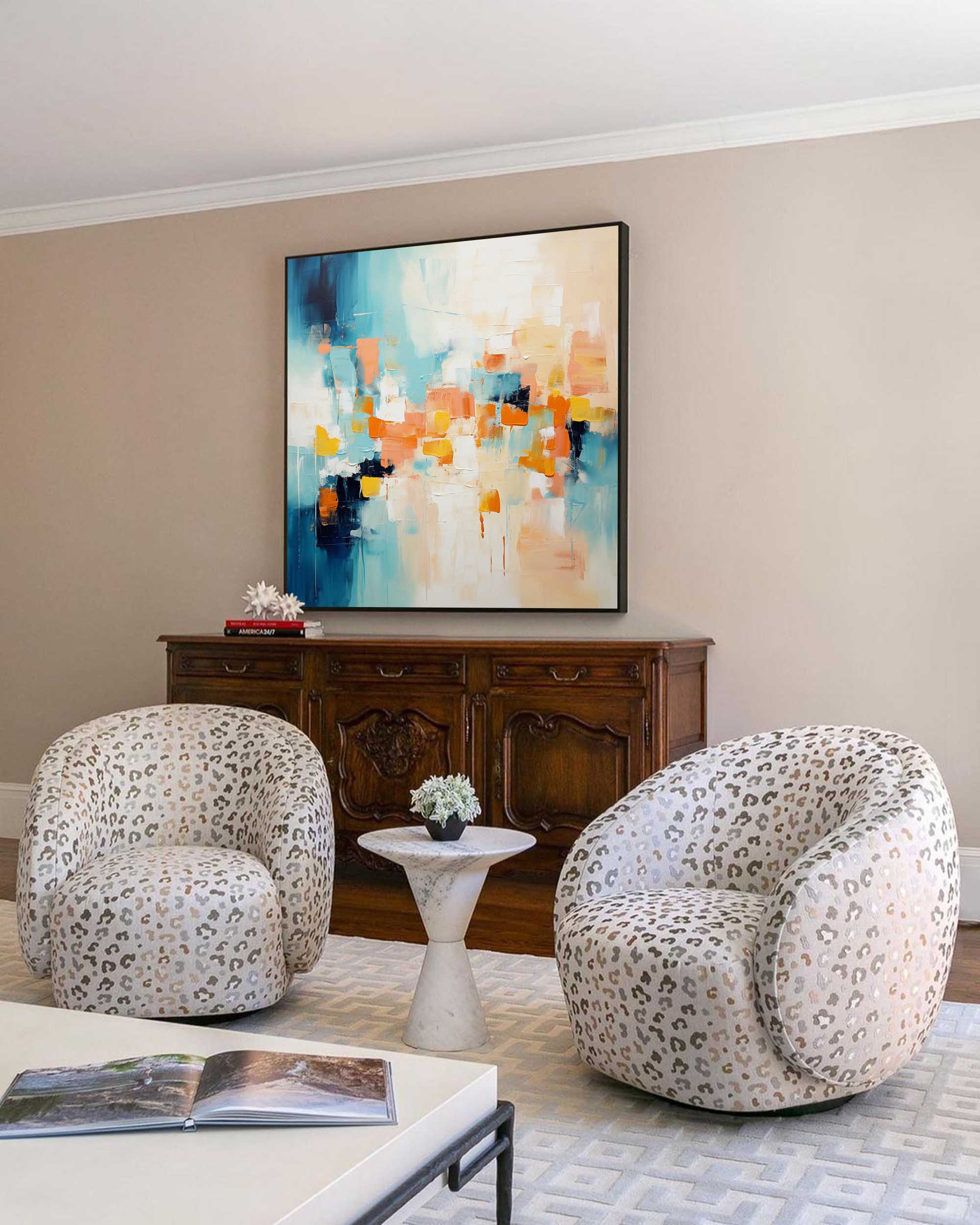Wallart Modern Abstract Vibrant Canvas Art