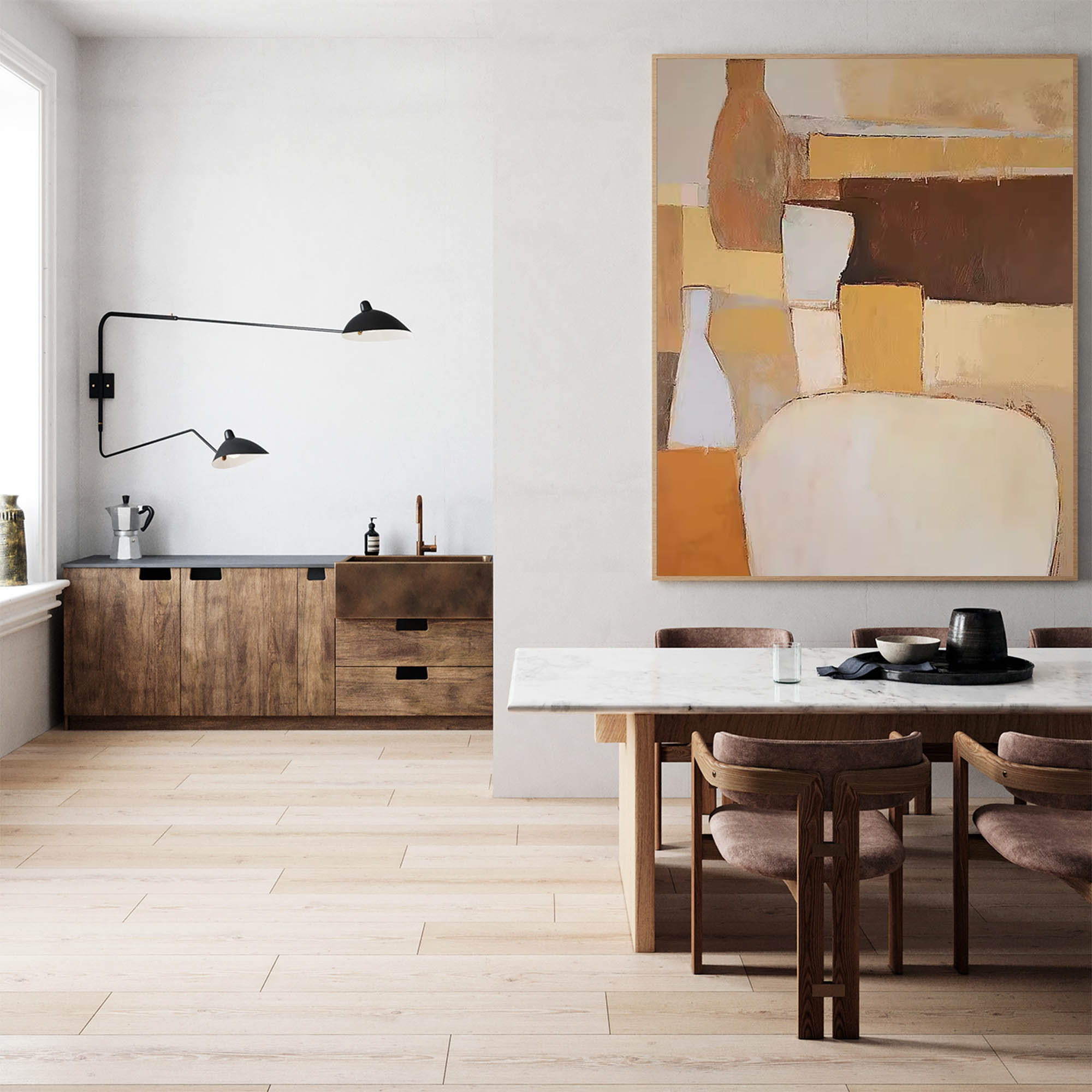 Wallart Minimalist Neutral Tones Abstract Oil Painting