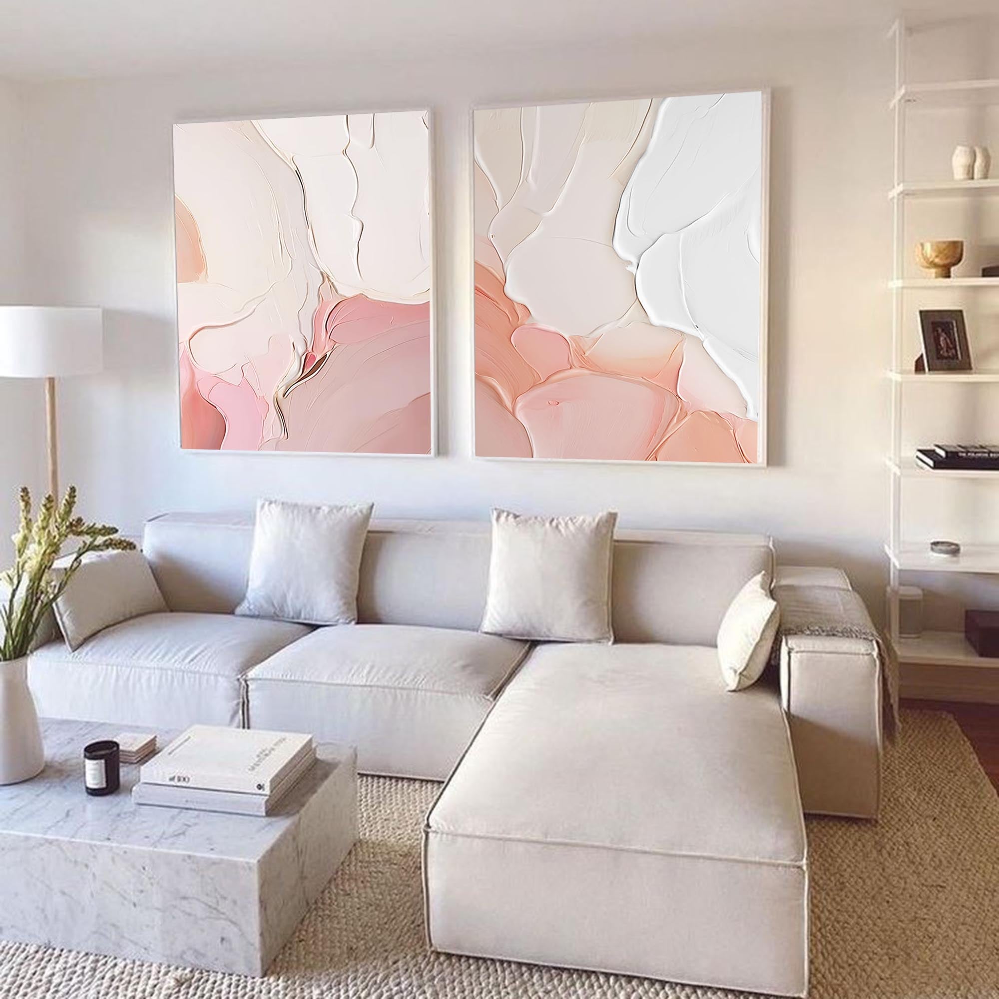 Wallart Blush Tones Minimalist Art Set