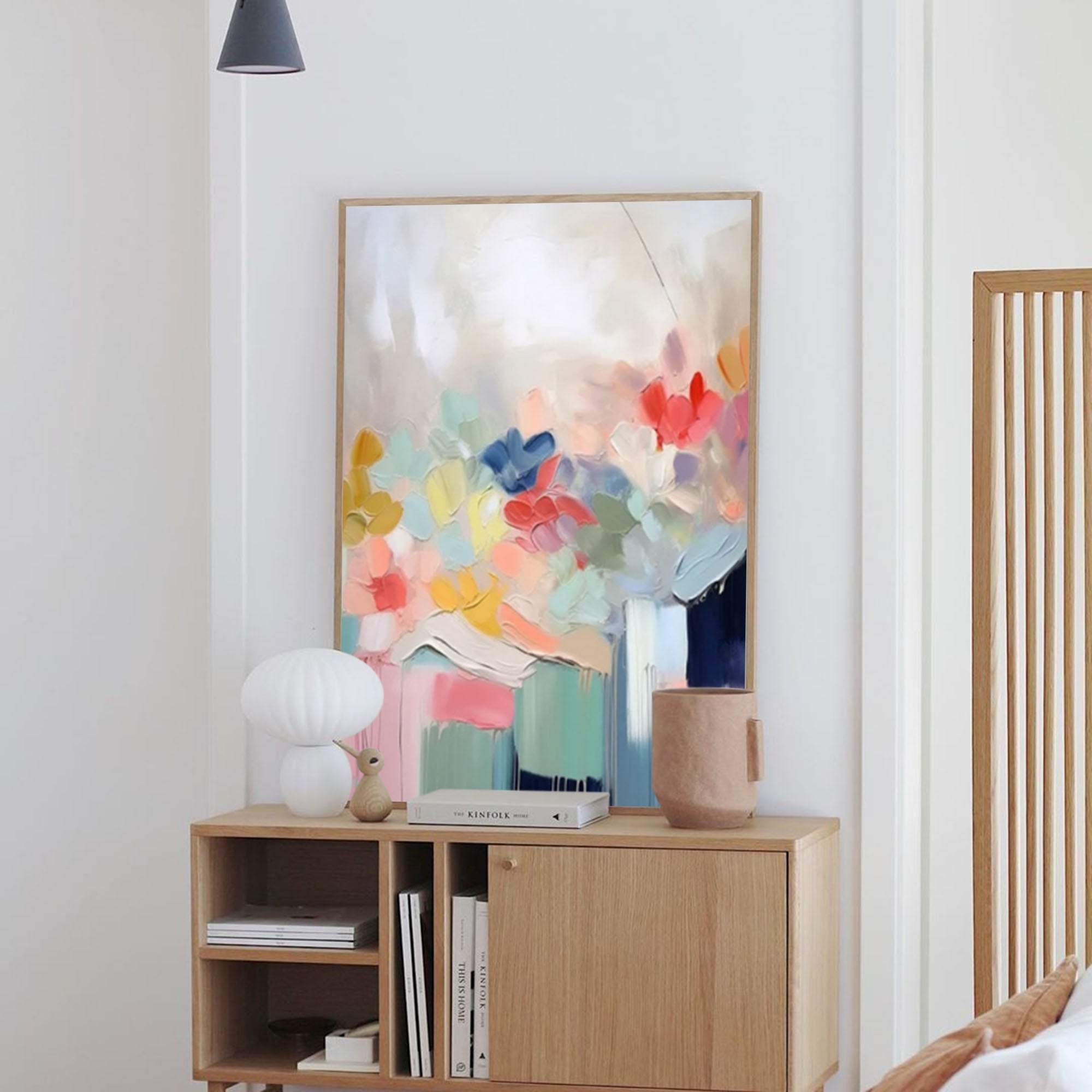 Wallart Soft Bloom Pastel Abstract Canvas Art
