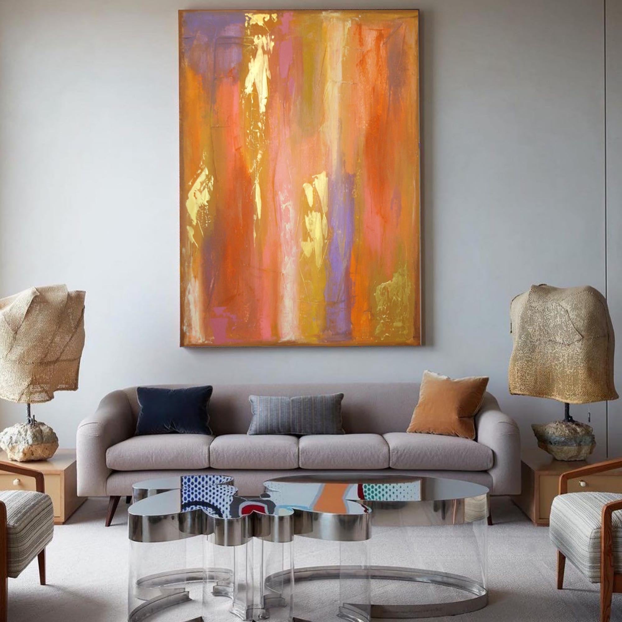 Wallart Radiant Sunset Abstract Canvas Art