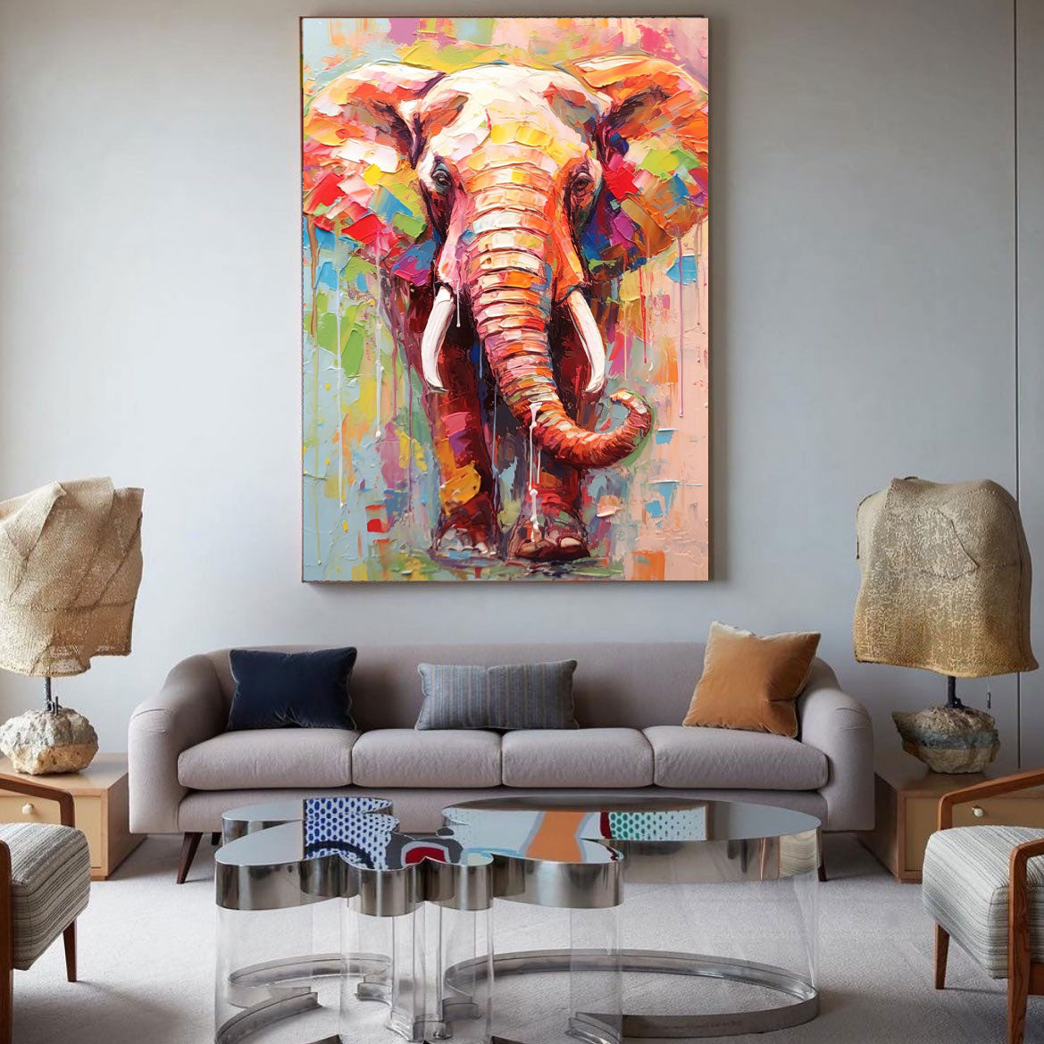 Wallart Radiant Elephant in Vivid Colors