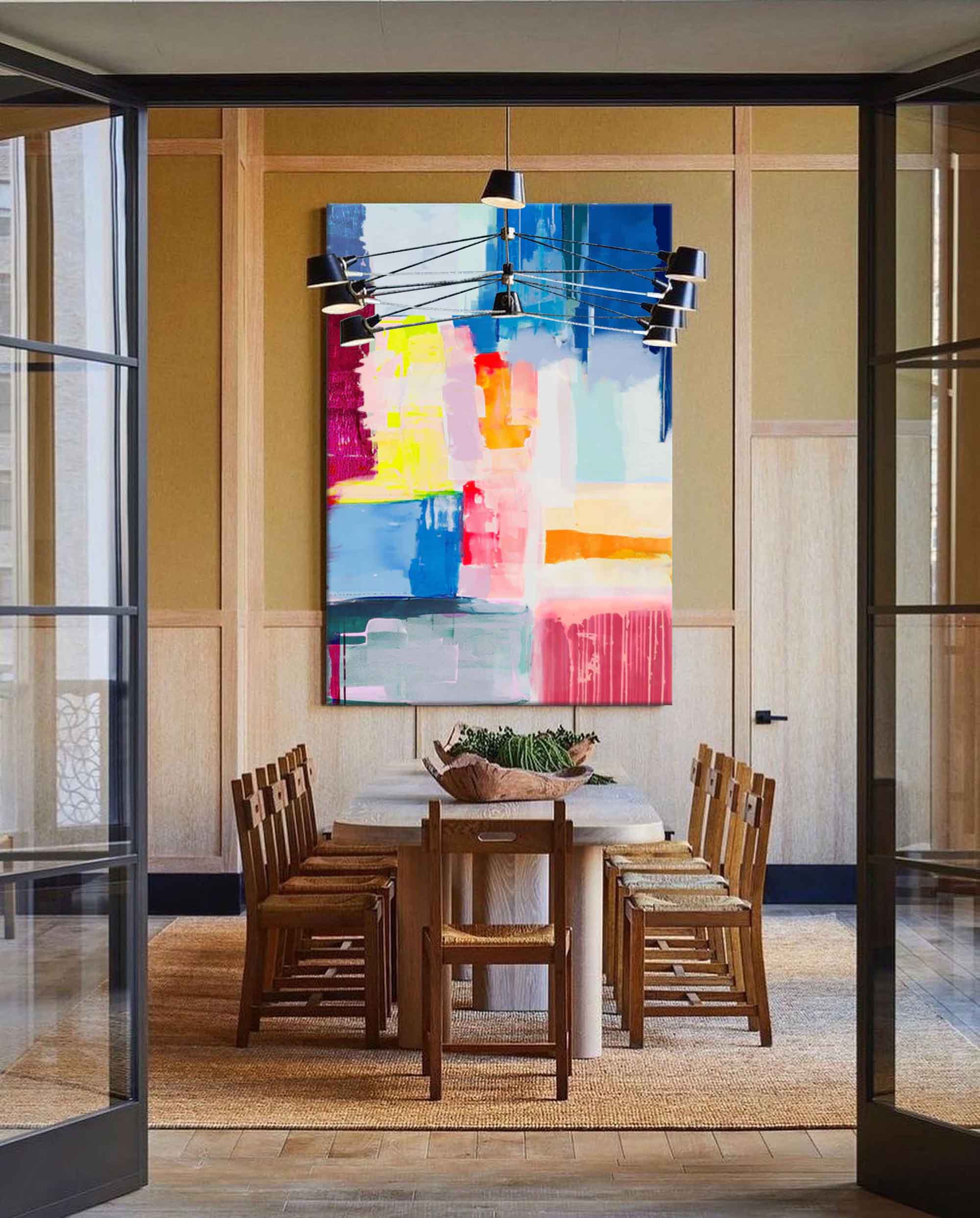 Wallart Colorful Abstract Expressionist Canvas Art