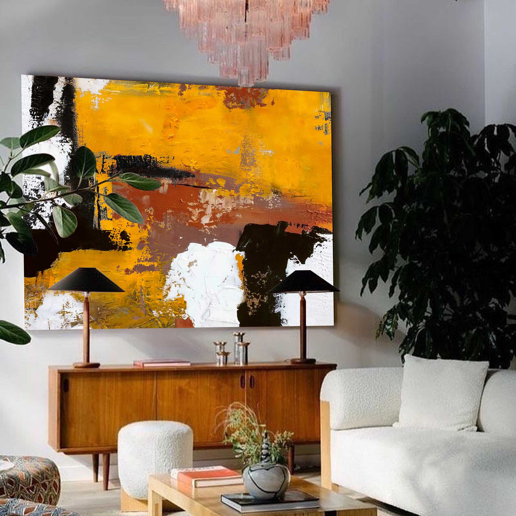 Wallart Golden Hues Abstract Wall Art